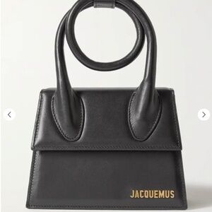JACQUEMUS The Chiquito Noeud leather shoulder bag ( Black )